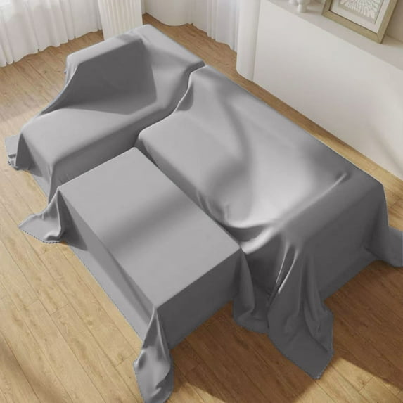 Anhility Solid Color Couch Cover , Indoor and Outdoor Furniture Dust Cover Sofa Cover Dustproof Breathable Stretchable Couch Protector for Cabinet Cloth Home Dust Block (Gray, 78.7x94.4in)