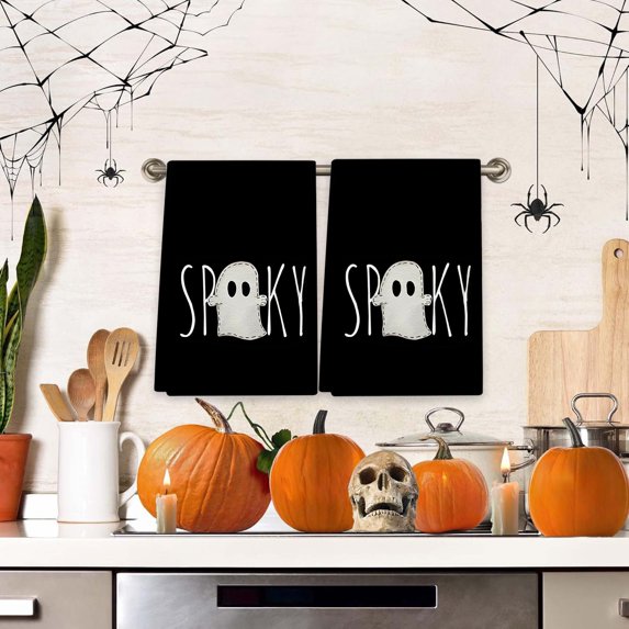 Anhility Thanksgiving Kitchen Towels, Fall Pumpkin Decorative Hand Towels for Bathroom, Autumn Dish Towels Dishcloths Tea Towels for Kitchen, Farmhouse Fall Kitchen Bathroom Decor, 23.5"x17.7"