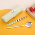 thumbnail image 1 of Anhility Travel Utensils with Case, Reusable Lunch Silverware Set, Portable Stainless Steel Cutlery Set Fork Spoon Chopsticks Flatware for Work Camping Office School Picnic, Green, 1 of 6