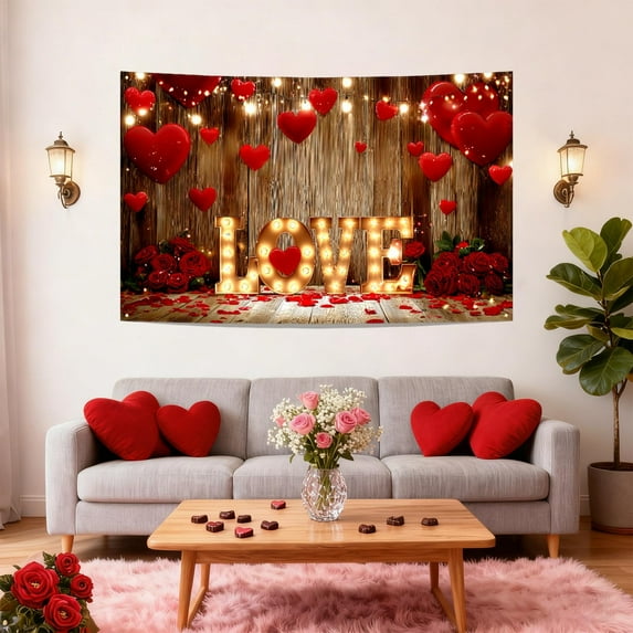 Anhility Valentine's Day Tapestry Wall Hanging Tapestries Tapestry for Bedroom Living Room College Dorm Boys Girls Room Art Wall Decor Decorative Backdrop 71"x45"