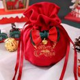 thumbnail image 1 of Anhility Velvet Christmas Bag with Drawstring Christmas Candy Gift Bag Velvet Reindeer Pouches Reusable with Bow for Christmas Winter Holiday, 5.51x3.94 Inch, 1 of 6