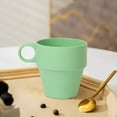 thumbnail image 1 of Anhility Wheat Straw Milk Cup, Plastic Unbreakable Tableware Reusable Water Mug Simple Breakfast Drinking Cup Camping Tea Beverage Mug Coffee Mug Bathroom Cups, Green, 1 of 6