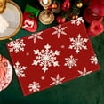 thumbnail image 1 of Anhility Winter Snowflakes Christmas Placemats Practical Washable Insulated Xmas Table Mats for Holiday Party Home Kitchen Dining Table Decorations 12x18 Inch, Red, 1 of 6