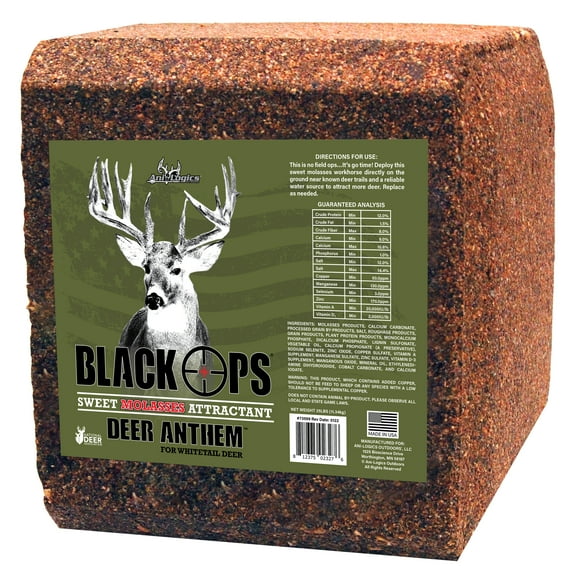 Ani-Logics Outdoors Black Ops Deer Anthem Attractant Deer Feed Protein Block, 25lbs Single