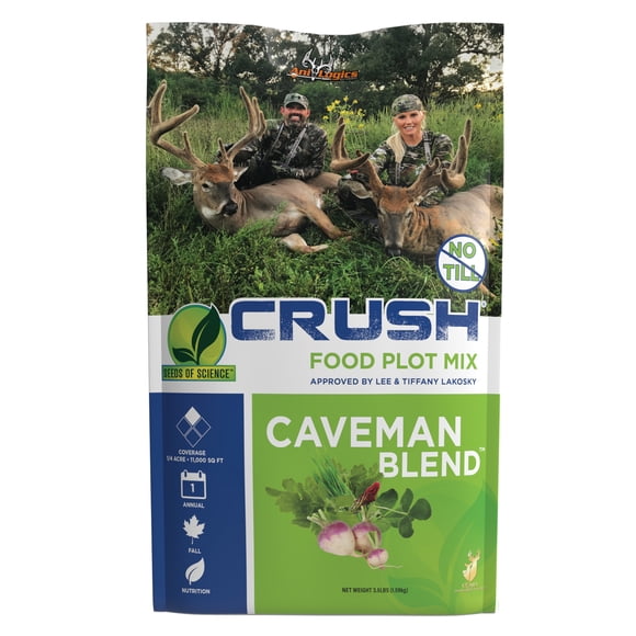 Ani-Logics Outdoors CRUSH Seeds of Science Caveman Blend Hunting Food Plot, 3.5lb. (1/4 acre) Bag. Condition: New