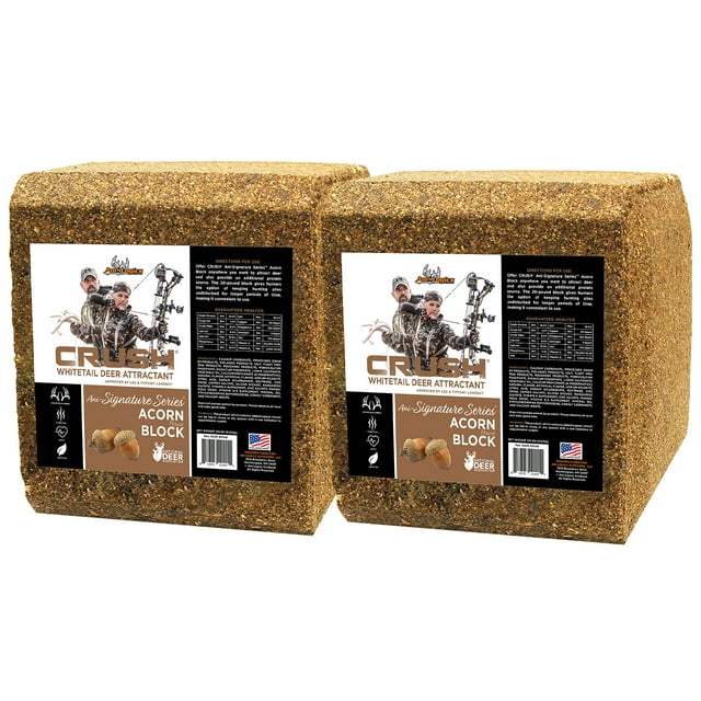 AniLogics Outdoors Crush AniSignature Series Acorn Deer Feed Block 20 lb, 2 Pack