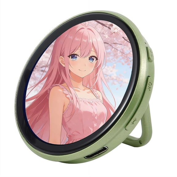 Ani-Pin, Digital Display Badge, Electronic Button with LED Screen, Customizable Anime Style Badge, Dynamic Touch Screen, Gift for anime fans