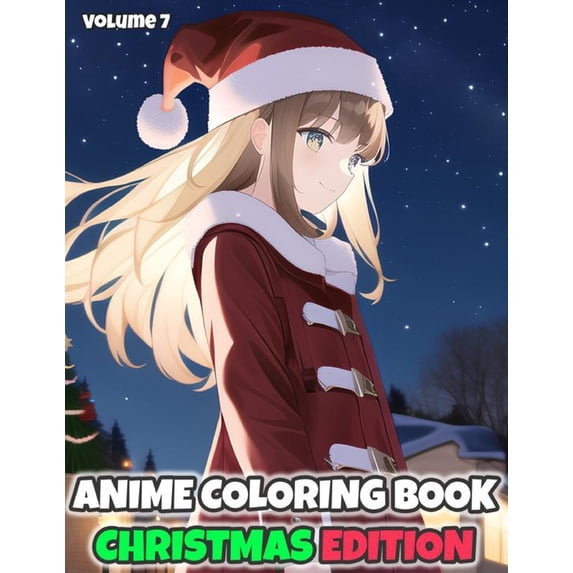 AniColor: Anime Coloring Book - Christmas Edition (Vol. 7), (Paperback)
