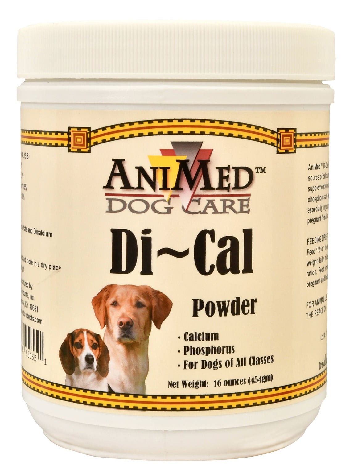 AniMed Di-Cal Powder Supplemental Calcium and Phosphorus for Horses 16 ...