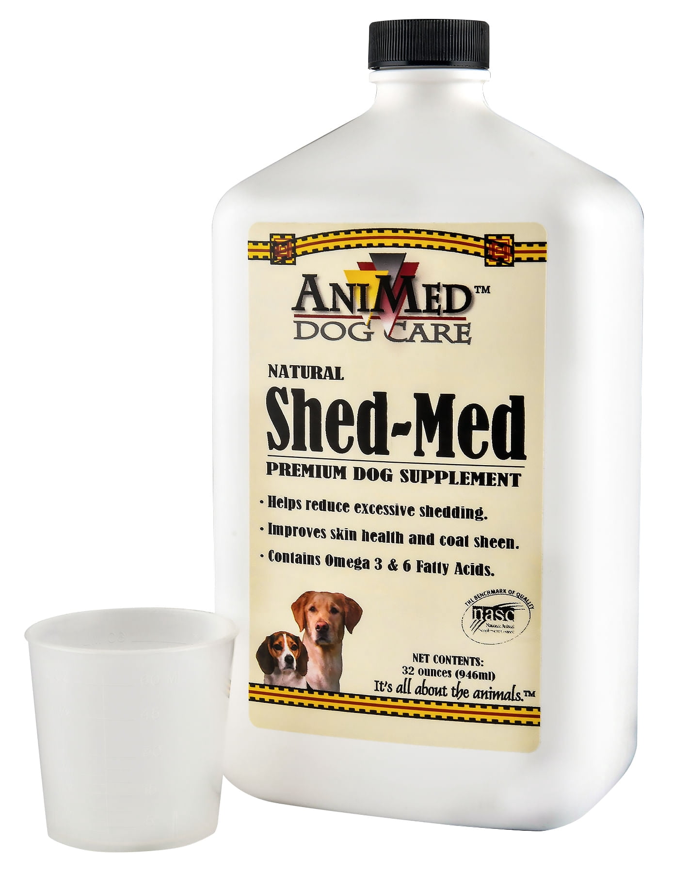 AniMed Shed-Med Skin and Coat Supplement for Dogs, 32-Ounce