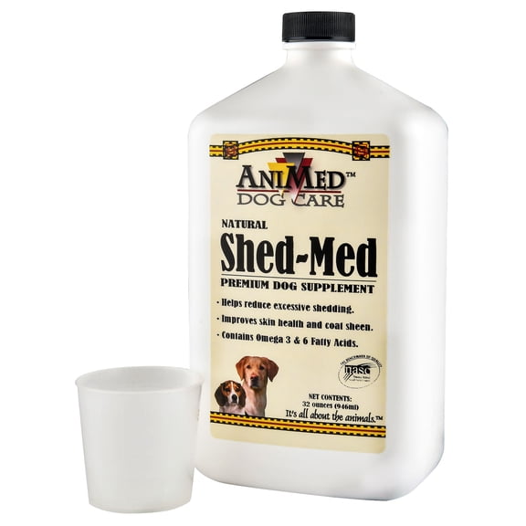 AniMed Shed-Med Skin and Coat Supplement for Dogs, 32-Ounce