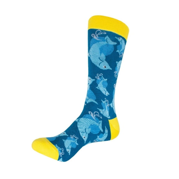 AniSox Small Dolphin Socks by Deluxebase | US 5-9 | Organic Cotton Animal Novelty Gift