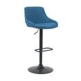 thumbnail image 1 of Anibal Modern Adjustable Swivel Barstool in Black Metal Finish with Blue Upholstered Seat, 1 of 5