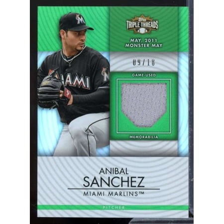 Anibal Sanchez Card 2012 Topps Triple Threads Unity Relics Emerald #UR281