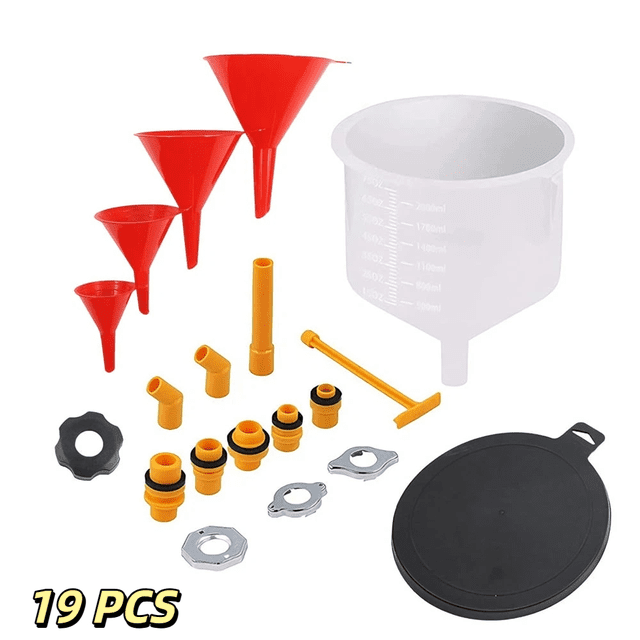 Aniceparthy 19 PCS No-Spill Coolant Funnel Kit - Radiator Funnel Burping kit,Coolant Bleeder kit,Coolant & Radiator Filler,Extra Funnels and Adapters for Universal Vehicle