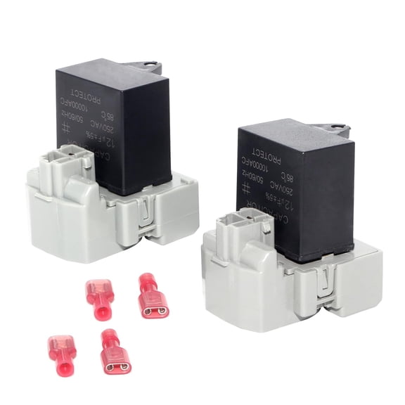 Aniceparthy 2 Pack 2319792 TSD2 Overload and Start Relay & Compressor Run Capacitor by Seentech Fit for Whirlpool Kenmore Refrigerators Replaces W10197428 W10189190 2264017 W10662129