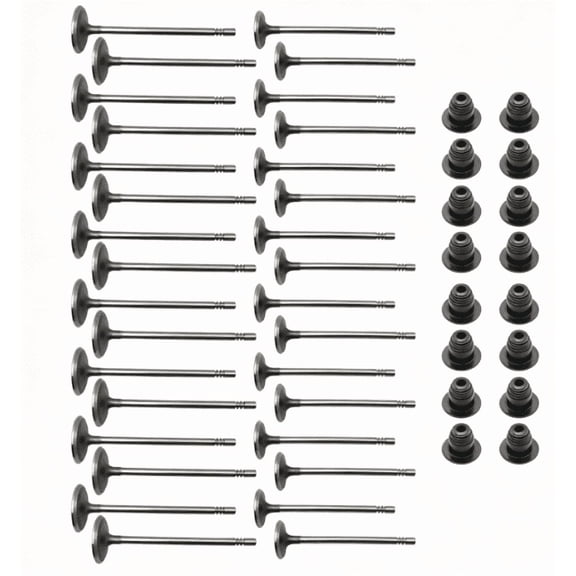 Aniceparthy 32 Pcs Engine Intake & Exhaust Valves Set, BR3Z6507A BR3Z6505A, Compatible with 5.0L Coyote V8 Gas Engine Replacement