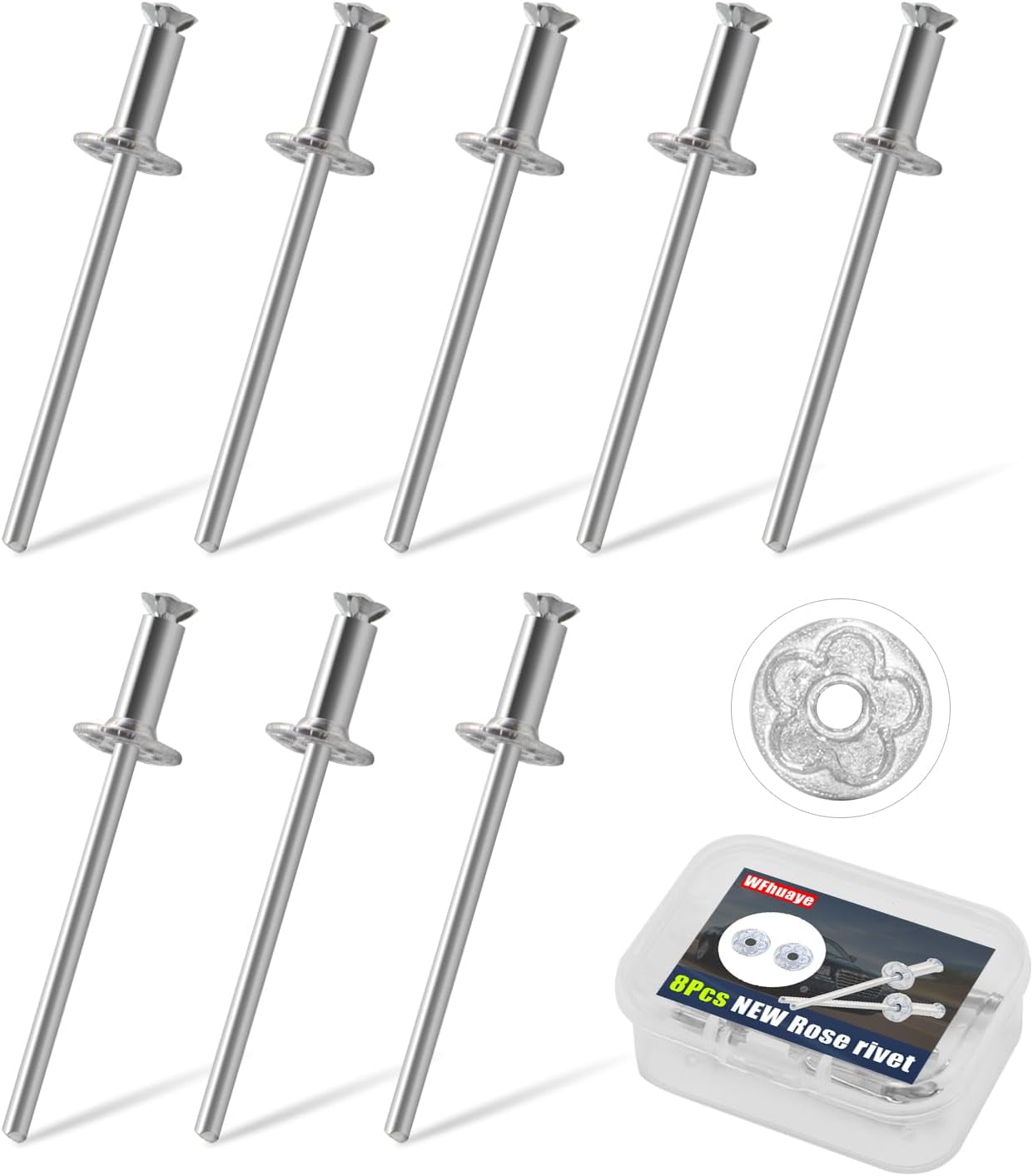 Tac Rivits Aniceparthy 8×Nos Dash Rosette Rivets Stainless Steel Fit for GM Ford ...