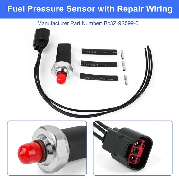 Aniceparthy BC3Z9S599A Fuel Pressure Sensor w/Repair Wiring For 2011-2016 Super Duty Ford 6.7L Diesel BC3Z9S599B BC3Z9S599C