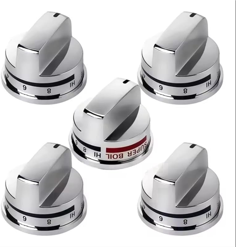 Aniceparthy DG64-00473A Burner Control Dial Knob Range Oven Replacement EBZ37189611(4pcs) Gas Stove Knobs EBZ37189609(1pcs) Gas Stove Burner Replacement Knobs