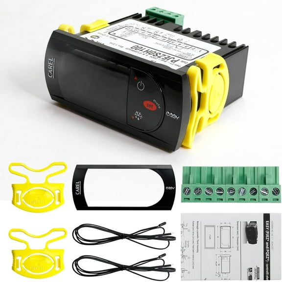 Aniceparthy PJEZS0H100 For Carel Temperature Controllers, Digital Thermostat with Temperature Sensor Probe - 115V, Compatible with Carel and All Refrigerator Types (Includes Mounting Hardware)