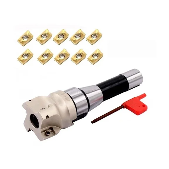 Aniceparthy R8 FMB22 7/16-20UNF Shank Face End Mill Arbor and 400R 50MM CNC End Milling Shell Cutter with 10Pcs APMT1604
