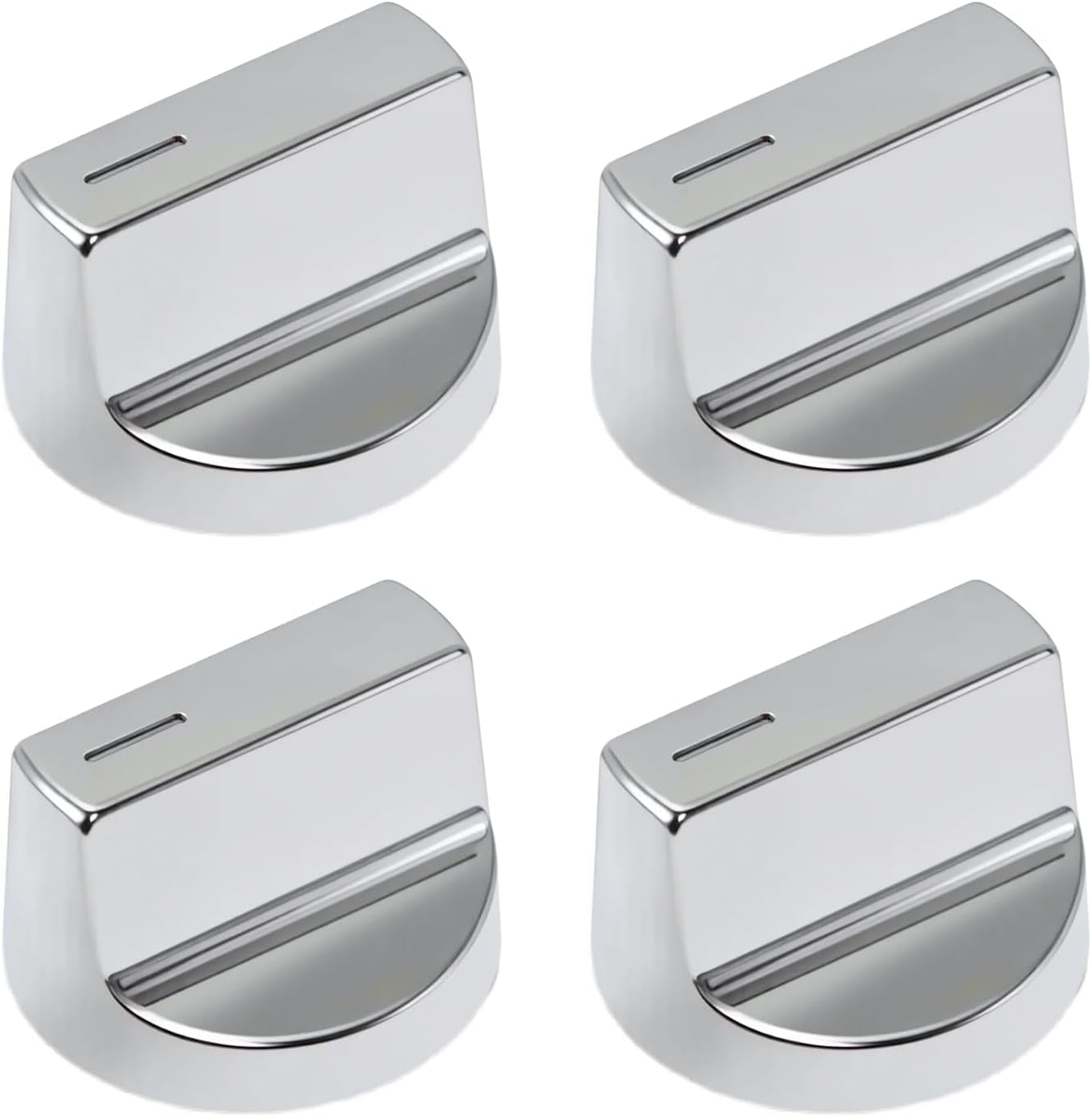 Aniceparthy W11418244 Silver Burner Control Knobs Stove Knobs (4-Pack) Compatible with Whirlpool Gas Ranges WCE55US0HB00 WCE77US0HS01 WCE77US6HB00 Replaces W11130627 W11222054