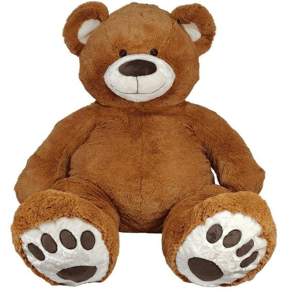 Anico 59" Tall (5 Feet) Giant Plush Brown Teddy Bear with Embroidered Paws and Smiling Face, Fits in 2XL Shirt!