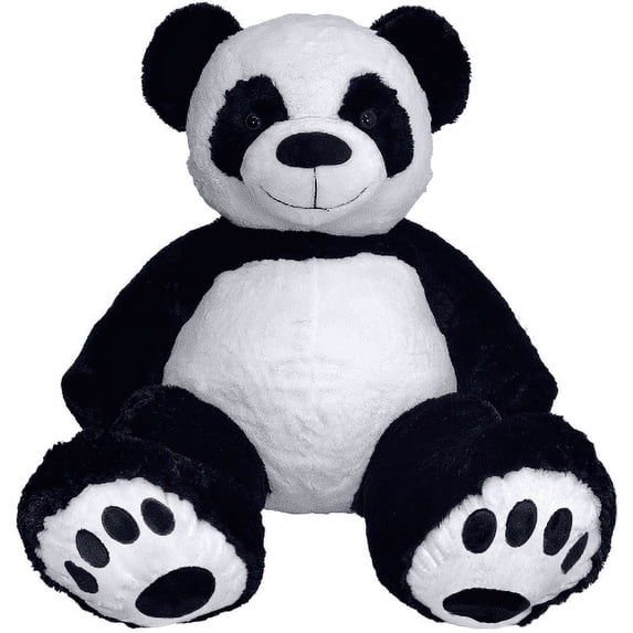 Anico 59" Tall (5 Feet) Giant Plush Panda Bear with Embroidered Paws and Smiling Face, Fits in 2XL Shirt!