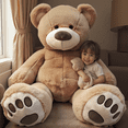 thumbnail image 1 of Anico 59" Tall (5 foot) Giant Plush Teddy Bear - Embroidered Paws and Smiling Face!, 1 of 9