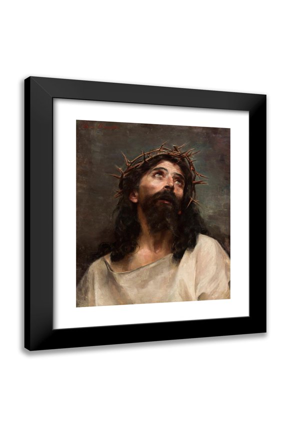 Aniela Biernacka Poraj 12x14 Black Modern Framed Museum Art Print Titled - Head of Christ