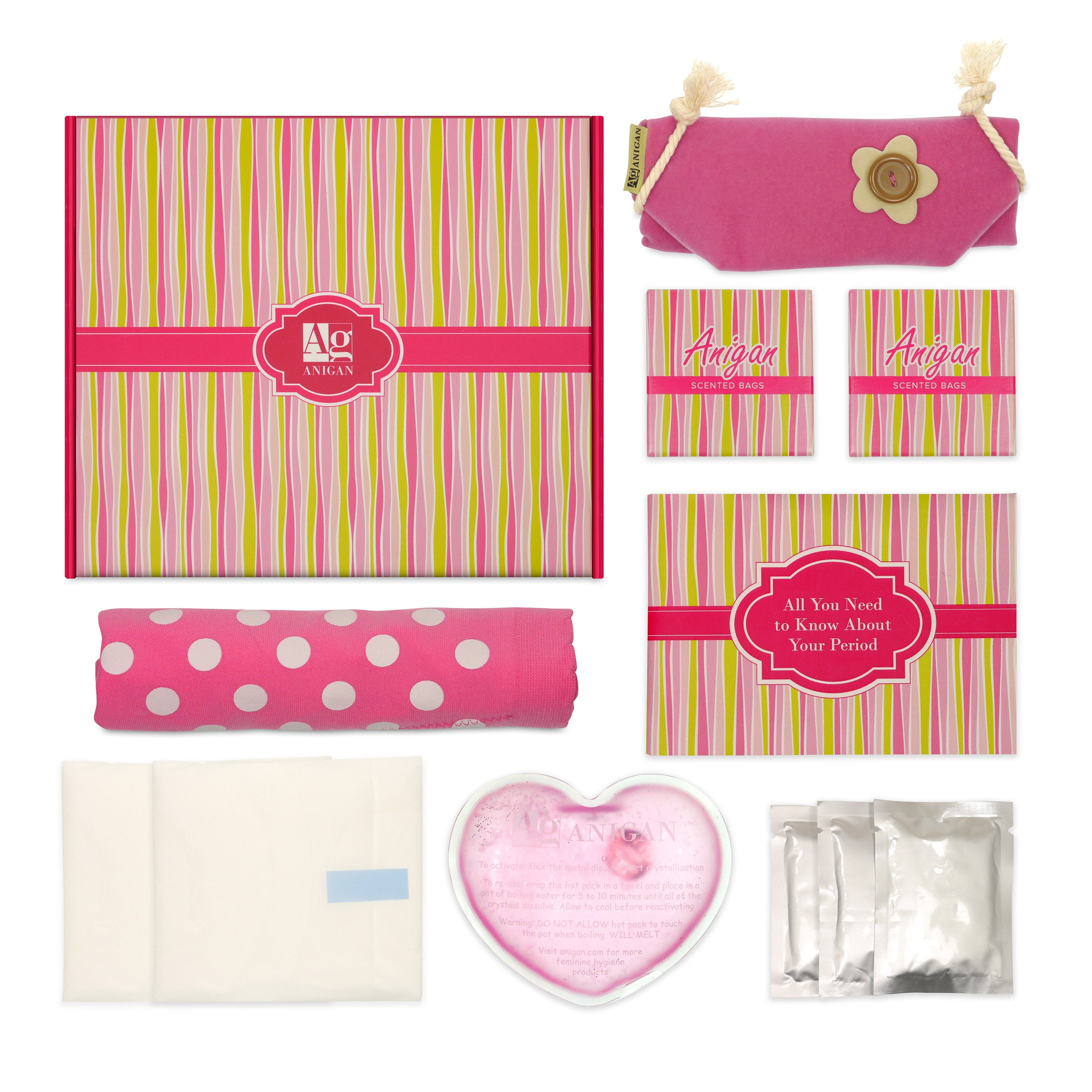 Anigan First Period Kit Pink Polka Dot (L)