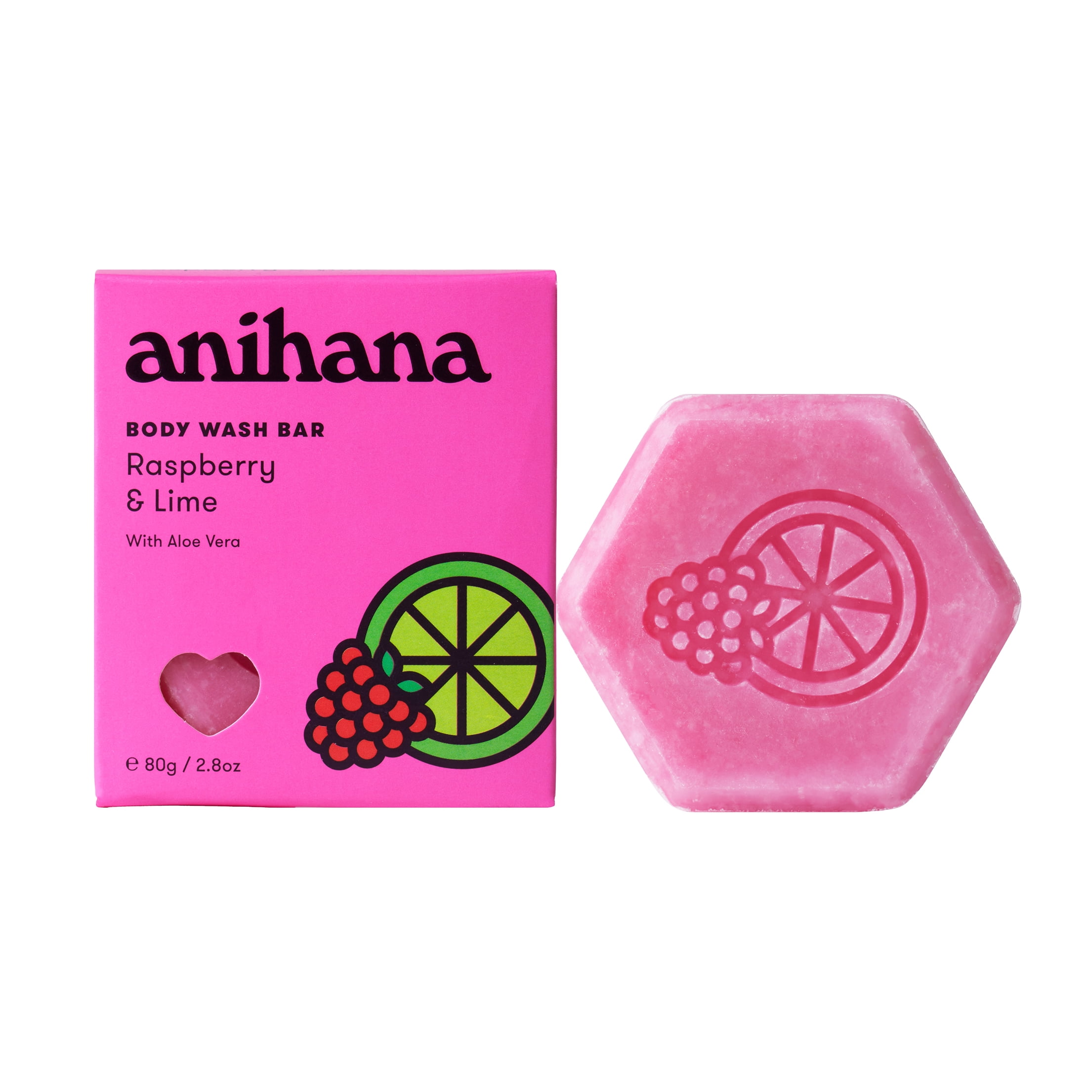 Anihana Body Wash Bar Raspberry & Lime for All Skin Types 2.8oz