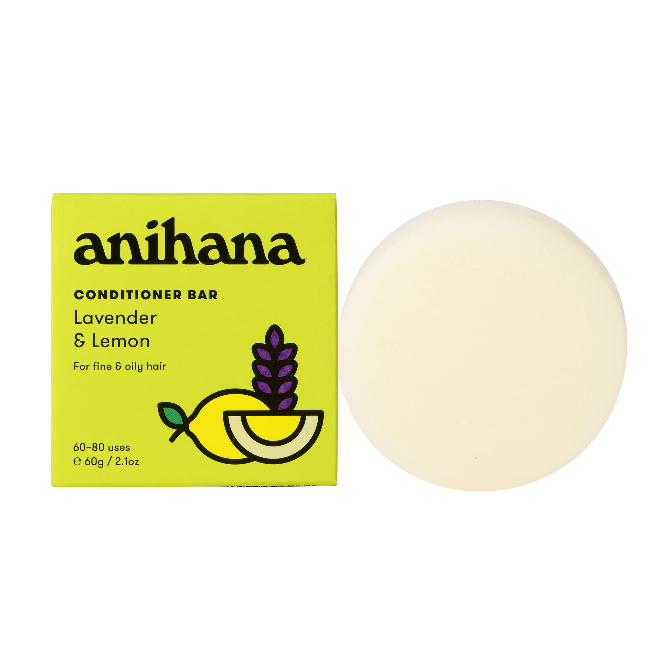 Anihana Conditioner Bar Lavender & Lemon for Fine & Oily Hair 2.1oz