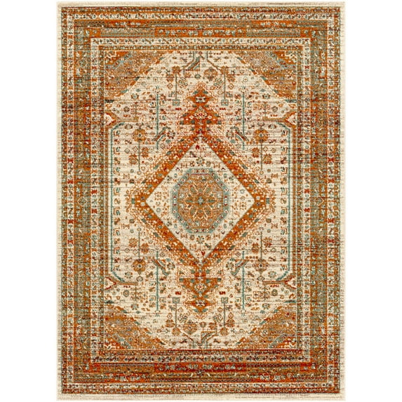 Anika Burnt Orange 5'3" x 7'3" Traditional Rectangle Area Rug