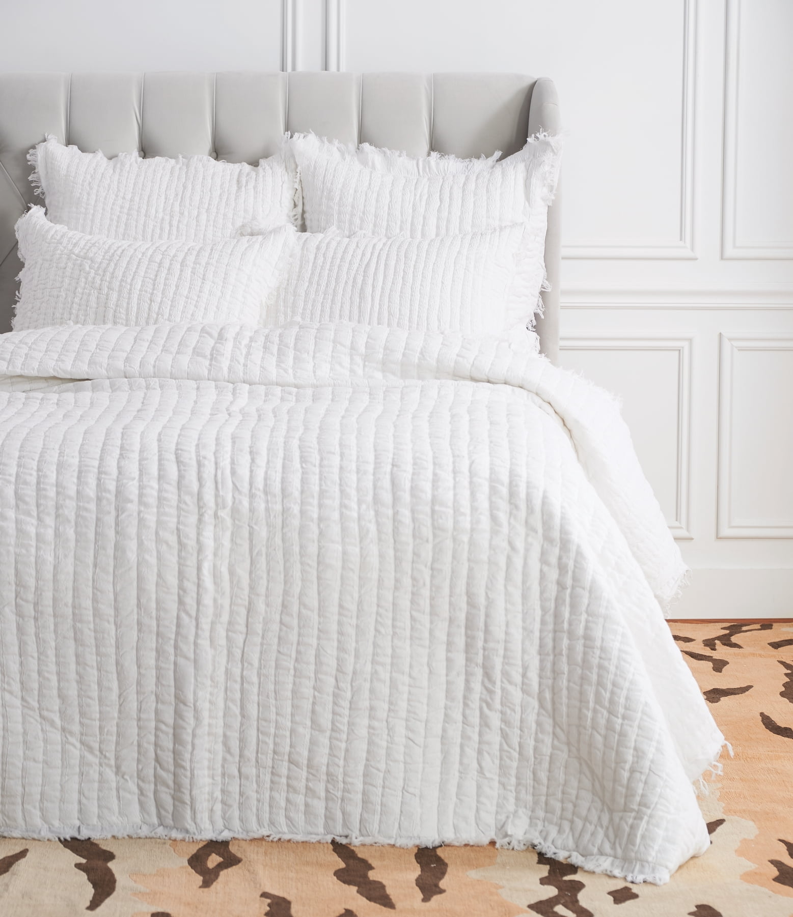 Anika Dove Full/Queen Cotton Bedspread Quilt Reversible