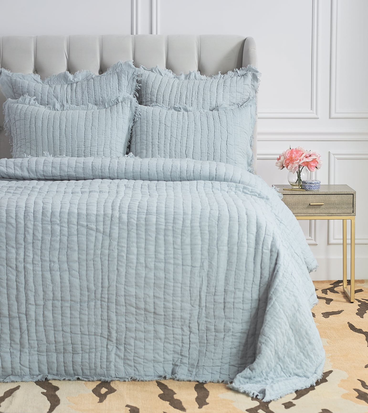Anika Fog King Cotton Bedspread Quilt All Seasons Reversible