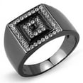 thumbnail image 1 of Anillo Color Negro Para Hombres de Acero Inoxidable Dos Cuadros, 1 of 4