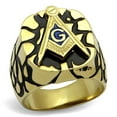 thumbnail image 1 of Anillo Color Oro Para Hombres de Acero Inoxidable Estilo Masonico Pepita, 1 of 4