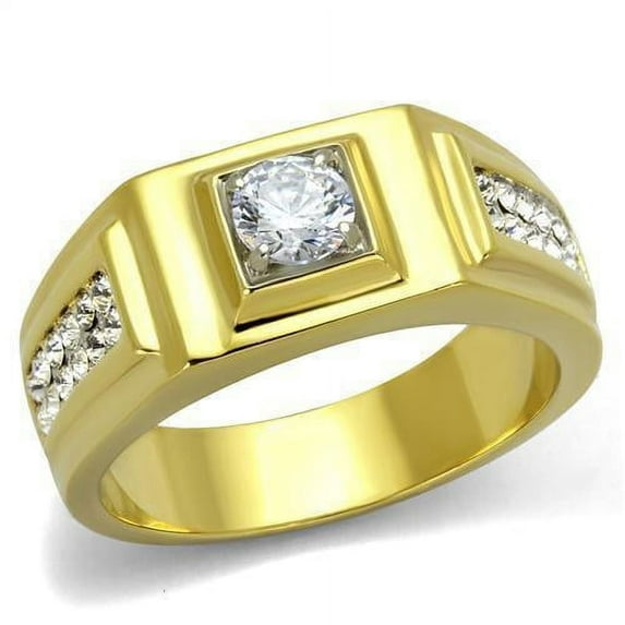 Anillo Color Oro Para Hombres de Acero Inoxidable Puro Italiano