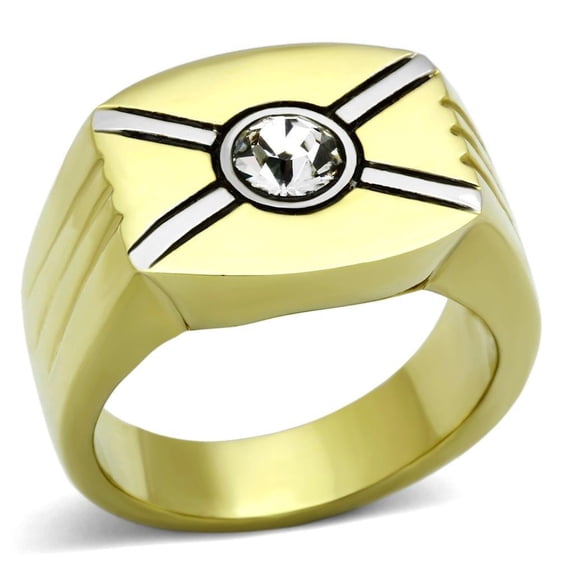 Anillo Color Oro Para Hombres de Acero Inoxidable con X
