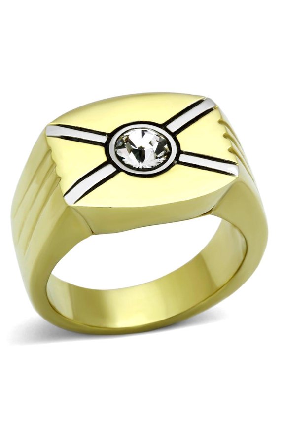 Anillo Color Oro Para Hombres de Acero Inoxidable con X