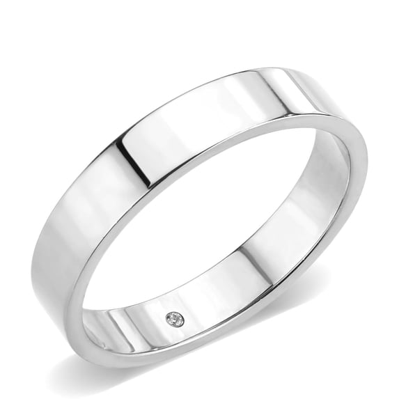 Anillo Color Plata Para Hombres de Acero Inoxidable Banda Delgada