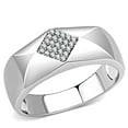 thumbnail image 1 of Anillo Color Plata Para Hombres de Acero Inoxidable Diamante Moderno, 1 of 5