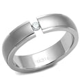 thumbnail image 1 of Anillo Color Plata Para Hombres de Acero Inoxidable Diamante Sostenido, 1 of 4
