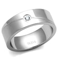 thumbnail image 1 of Anillo Color Plata Para Hombres de Acero Inoxidable Diamante con Diagonal, 1 of 5