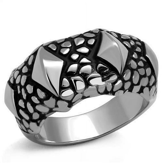 Anillo Color Plata Para Hombres de Acero Inoxidable Diamantes en Pepita