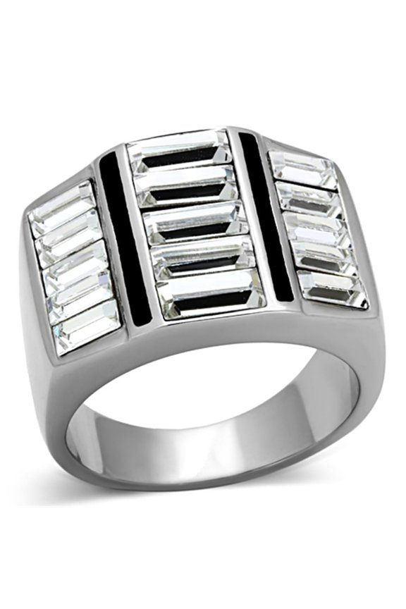 Anillo Color Plata Para Hombres de Acero Inoxidable El Atractivo