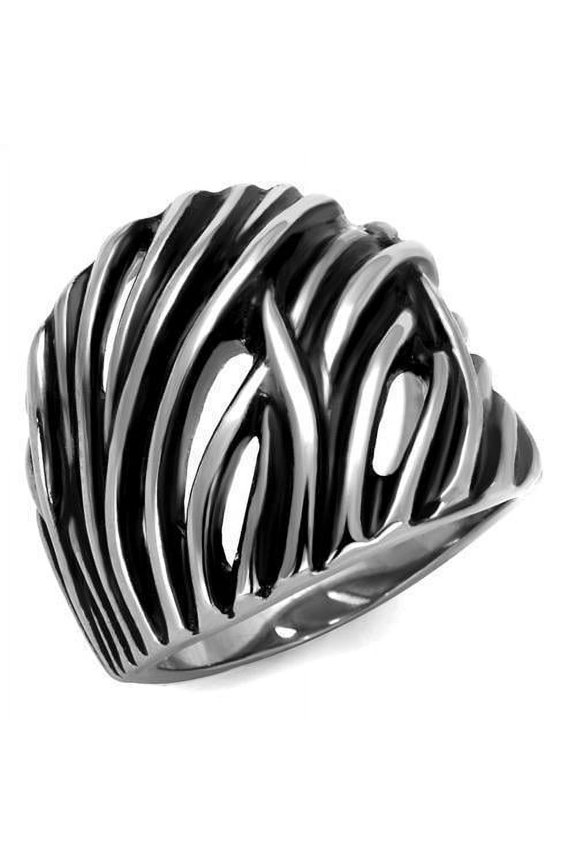 Anillo Color Plata Para Hombres de Acero Inoxidable Estilo Safari