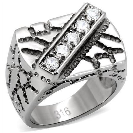 Anillo Color Plata Para Hombres de Acero Inoxidable Hecho a Mano